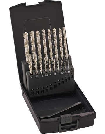 Spiralbohrer-Set DIN338 HSSE geschliffen Typ N 1-10mm FORTIS