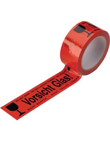 Bild Klebeband PVC 50mmx66m -Vorsicht Glas- 4 -sprachig - Neutral-0