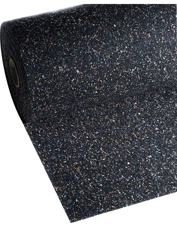 Recyclingmatte Gummi/PU, schwarz-bunt 3m m, 1500mm 5m - Neutral