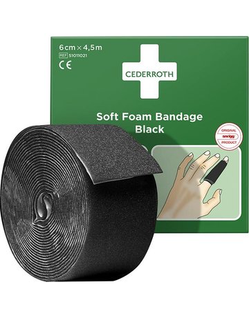 Schaumbandage, schwarz, 6cm x 4,5m - CEDERROTH