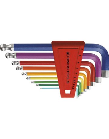 Winkelschraubendreher- Satz im Kunststoffhalter 9-teilig 1,5-10mm Rainbow Kugelk