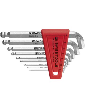 Winkelschraubendreher- Satz im Kunststoffhalter 9-teilig 1,5-10mm 100Grad Kugelk - PB