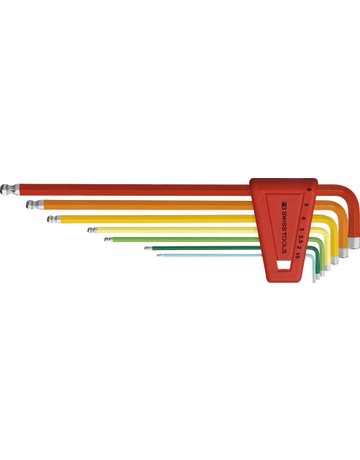 Winkelschraubendreher- Satz im Kunststoffhalter 7-teilig 1,5-6mm Rainbow Kugelko