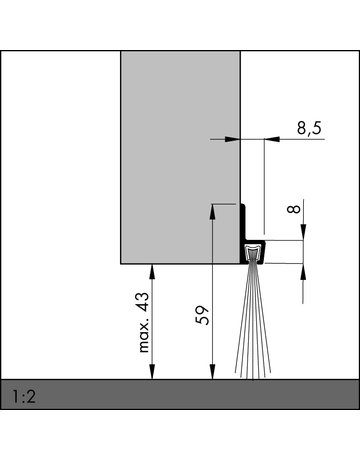 Bild Türbodendichtung alu IBS 60 250cm Bürste nh. 39mm - ELLEN-1