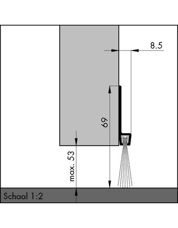 Bild Türbodendichtung alu IBS 70 100cm Bürste nh. 29mm - ELLEN-1
