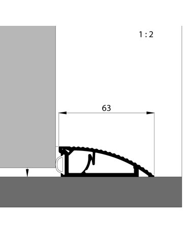 Bild Türanschlagschiene AKW Alu si, 63 x 20 x 1000mm - ELLEN-1