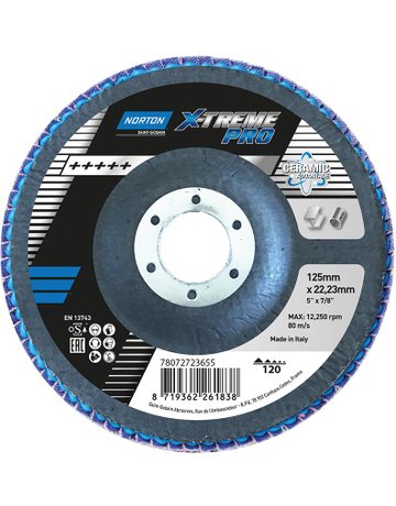 Fächerscheibe X-Treme Pro 125 mm P120 - Norton