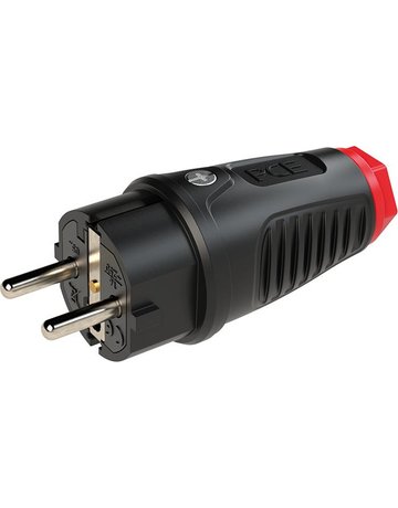 Schutzkontaktstecker IP54 Vollgummi+Erdu ngss. 16A / 250V AC / 3p (2P+E) - PCE