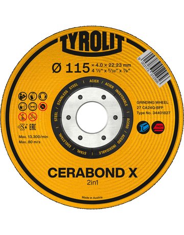 Schruppscheibe CERABOND X 125x7mm CA24Q- BFK Tyrolit