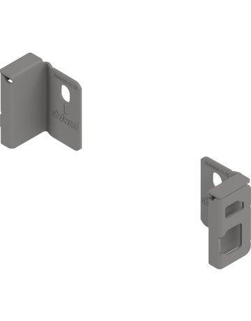MERIVOBOX Holzrückwandhalter, Höhe N (82,5 mm), links/rechts, indiumgrau matt - Blum