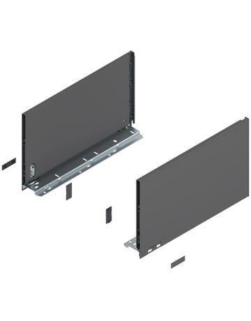 LEGRABOX Zarge, Höhe F (241 mm), NL=400 mm, links/rechts, für LEGRABOX pure, oriongrau matt - Blum