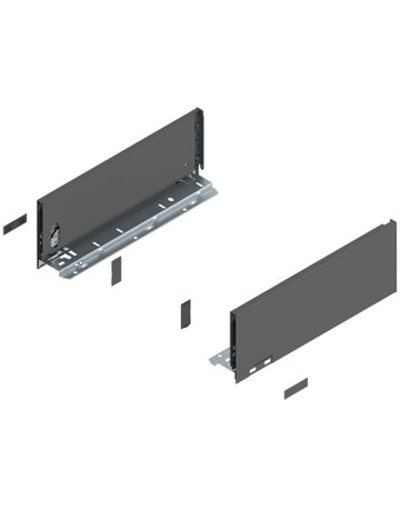 LEGRABOX Zarge, Höhe K (128.5 mm), NL=350 mm, links/rechts, für LEGRABOX pure, oriongrau matt - Blum