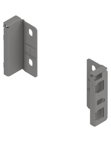 MERIVOBOX Holzrückwandhalter, Höhe M (108 mm), links/rechts, indiumgrau matt - Blum