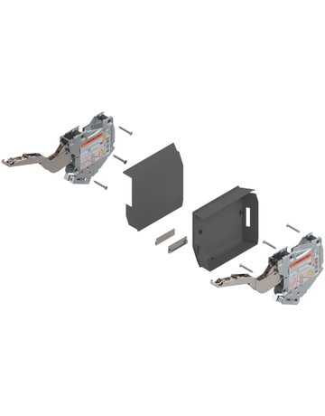 AVENTOS HK-S Hochklappe, Kraftspeicher (Set), LF=220-500 (bei 2 Stück), zum Schrauben, tiefgrau/inox-g. - Blum