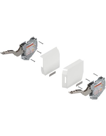 AVENTOS HK-S Hochklappe, Kraftspeicher (Set), LF=220-500 (bei 2 Stück), zum Schrauben, für TIP-ON, seidenweiss/inox-g. - Blum