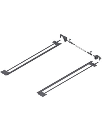 TANDEM Seitenstabilisierung, NL=600 mm, KB=1400 mm, Vollauszug, zum Ablängen, R7037 staubgrau - Blum
