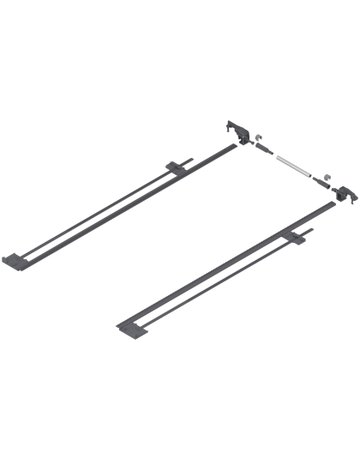 TANDEM Seitenstabilisierung, NL=750 mm, KB=1400 mm, Vollauszug, zum Ablängen, R7037 staubgrau - Blum