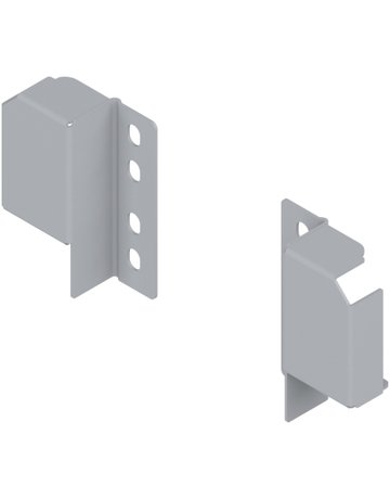 TANDEMBOX plus/antaro Relinghalter (rückseitig), flexibel anbringbar, nicht verstellbare Reling, zum Schrauben, links/rechts, R9006 weissalumin. - Blum