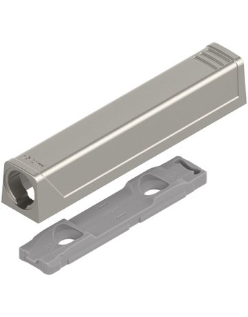 TIP-ON Adapterplatte für Türen, Langversion, gerade, Schrauben, nickel-lackiert - Blum