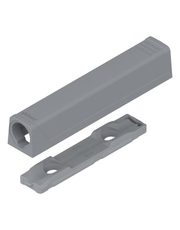 TIP-ON Adapterplatte für Türen, Langversion, gerade, Schrauben, R7036 platingrau - Blum