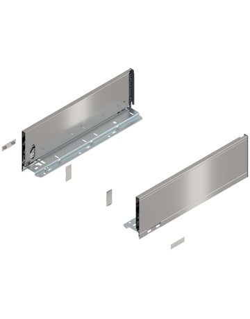 LEGRABOX Zarge, Höhe K (128.5 mm), NL=400 mm, links/rechts, für LEGRABOX pure, inox-gebür.-lackiert - Blum