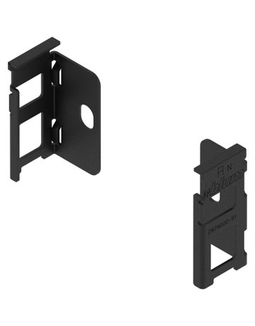 LBX Holzrückwandhalter, N=80 mm carbonschwarz matt - Blum