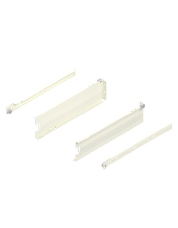 METABOX Stahlzarge, M (86 mm), Teilauszug, NL=350 mm, Steckversion, links/rechts, R9001 cremeweiss - Blum