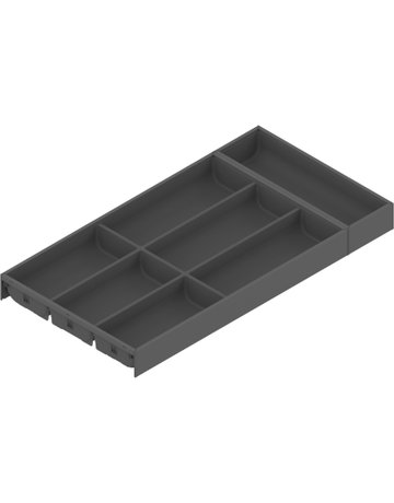 AMBIA-LINE Besteckeinsatz, für LEGRABOX/MERIVOBOX Schubkasten, Kunststoff / Stahl, 7 Besteckfächer, NL=600 mm, Breite=300 mm, oriongrau matt - Blum