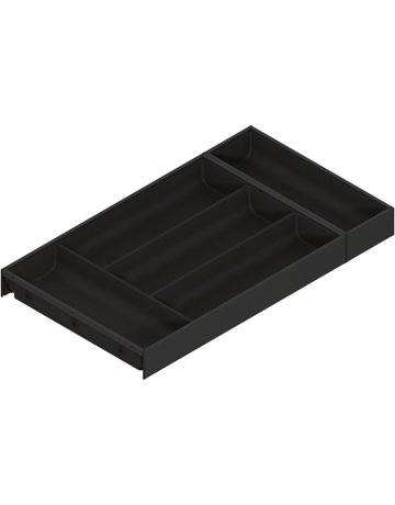 AMBIA-LINE Besteckeinsatz, für LEGRABOX/MERIVOBOX Schubkasten, Kunststoff / Stahl, 5 Besteckfächer, NL=550 mm, Breite=300 mm, carbonschwarz matt - Blum