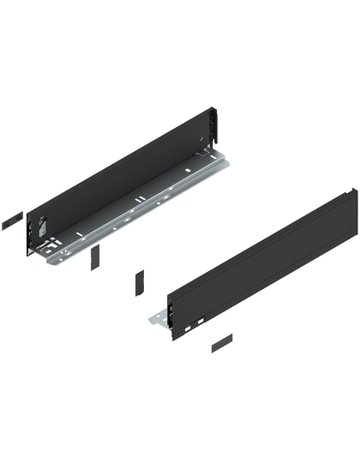 LBX Zargen pure, Höhe M (90,5 mm) NL=450 mm, carbonschwarz matt - Blum