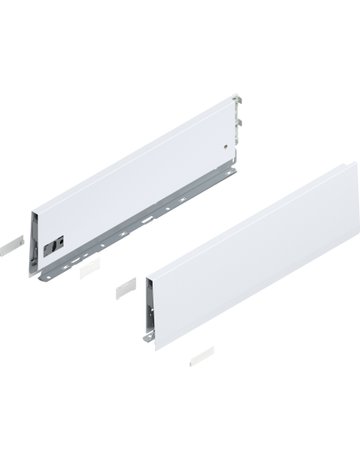 MERIVOBOX Zarge, Höhe K (129 mm), NL=450 mm, links/rechts, seidenweiss matt - Blum