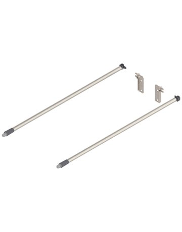 MOVENTO/TANDEM Längsreling (links/rechts), NL=450 mm, ZRR.9000 Relinghalter rückseitig beigepackt, eloxiert niro2/staubgrau - Blum