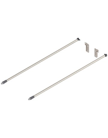 MOVENTO/TANDEM Längsreling (links/rechts), NL=580 mm, ZRR.9000 Relinghalter rückseitig beigepackt, eloxiert niro2/staubgrau - Blum