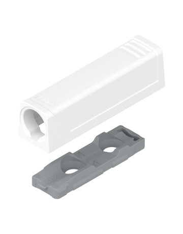 TIP-ON Adapterplatte für Türen, Kurzversion, gerade, Schrauben, seidenweiss - Blum
