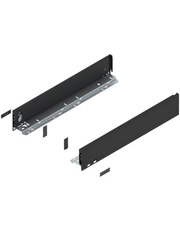 LBX Zargen pure, Höhe M (90,5 mm) NL=500 mm, carbonschwarz matt - Blum