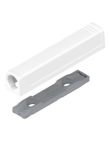 TIP-ON Adapterplatte für Türen, Langversion, gerade, Schrauben, seidenweiss - Blum