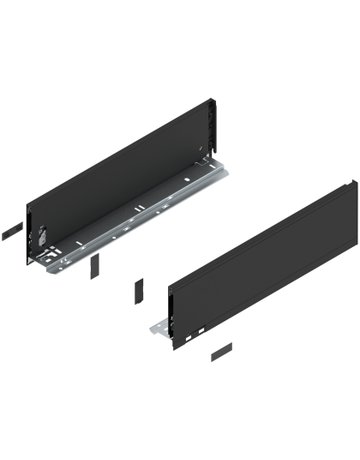 LBX Zargen pure, Höhe K (128,5 mm) NL=450 mm, carbonschwarz matt - Blum