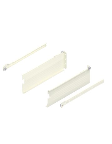 METABOX Stahlzarge, H (150 mm), Teilauszug, NL=350 mm, Schraubversion, links/rechts, R9001 cremeweiss - Blum