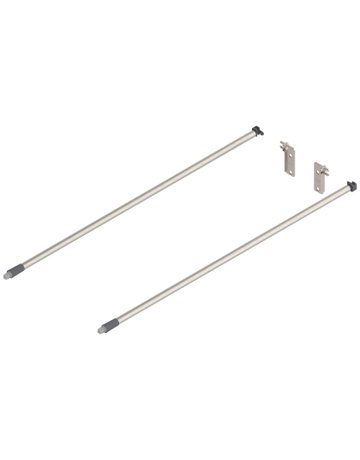 MOVENTO/TANDEM Längsreling (links/rechts), NL=550 mm, ZRR.9000 Relinghalter rückseitig beigepackt, eloxiert niro2/staubgrau - Blum