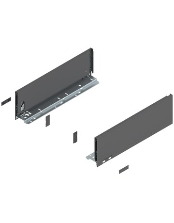 LEGRABOX Zarge, Höhe K (128.5 mm), NL=400 mm, links/rechts, für LEGRABOX pure, oriongrau matt - Blum