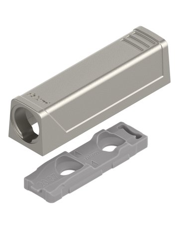 TIP-ON Adapterplatte für Türen, Kurzversion, gerade, Schrauben, nickel-lackiert - Blum