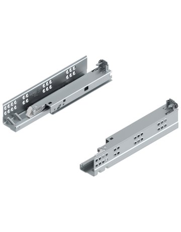 Tandem Vollauszug ohne Kupplung verzinkt 30 kg, für Tip On NL= 250mm - Blum