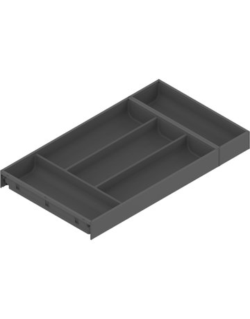 AMBIA-LINE Besteckeinsatz, für LEGRABOX/MERIVOBOX Schubkasten, Kunststoff / Stahl, 5 Besteckfächer, NL=550 mm, Breite=300 mm, oriongrau matt - Blum