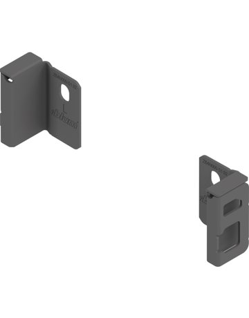 MERIVOBOX Holzrückwandhalter, Höhe N (82,5 mm), links/rechts, oriongrau matt - Blum