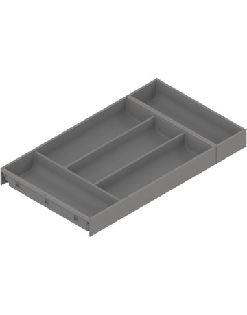 AMBIA-LINE Besteckeinsatz, für MERIVOBOX Schubkasten, Kunststoff / Stahl, 5 Besteckfächer, NL=550 mm, Breite=300 mm, indiumgrau matt - Blum