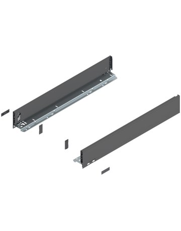 LEGRABOX Zarge, Höhe M (90.5 mm), NL=600 mm, links/rechts, für LEGRABOX pure, oriongrau matt - Blum