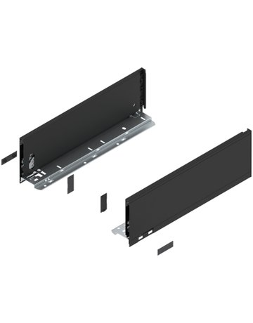 LBX Zargen pure, Höhe K (128,5 mm) NL=400 mm, carbonschwarz matt - Blum