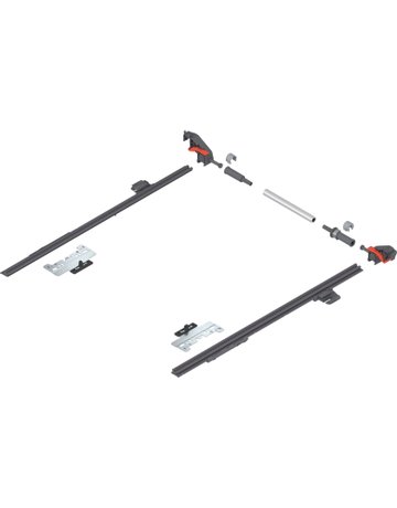 LEGRABOX/MERIVOBOX/MOVENTO Seitenstabilisierung, NL=400 mm, KB=1400 mm, Vollauszug, zum Ablängen, R7037 staubgrau - Blum