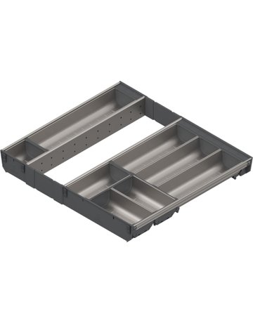 ORGA-LINE Schalen-Set (vollausfüllend), für TANDEMBOX Schubkasten, NL=500 mm, KB=600 mm, inox-gebü/staubgr - Blum