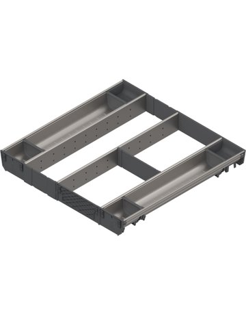 ORGA-LINE Kombi-Set (vollausfüllend), für TANDEMBOX Schubkasten, NL=550 mm, KB=600 mm, inox-gebü/staubgr - Blum
